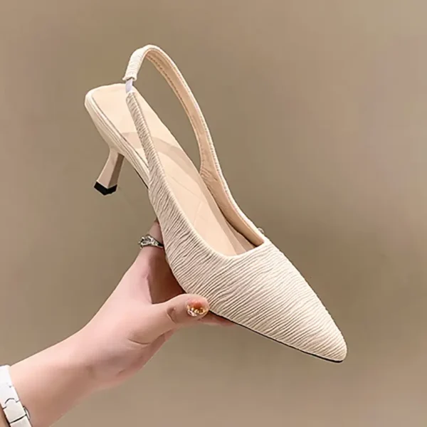 Women's Black Stiletto Heel Sandals