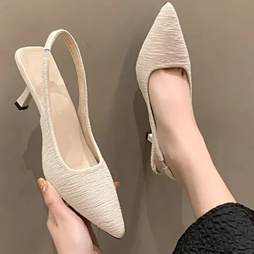 Women's Black Stiletto Heel Sandals