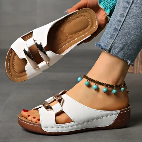 YTMLDY Women's Slip-On Wedge Sandals