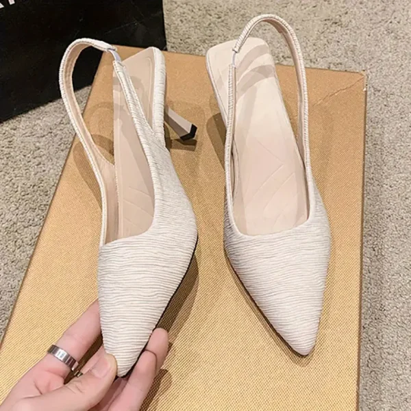 Women's Black Stiletto Heel Sandals